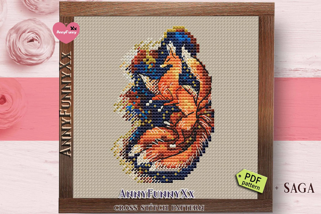 Nine tailed Fox - PDF Cross Stitch Pattern