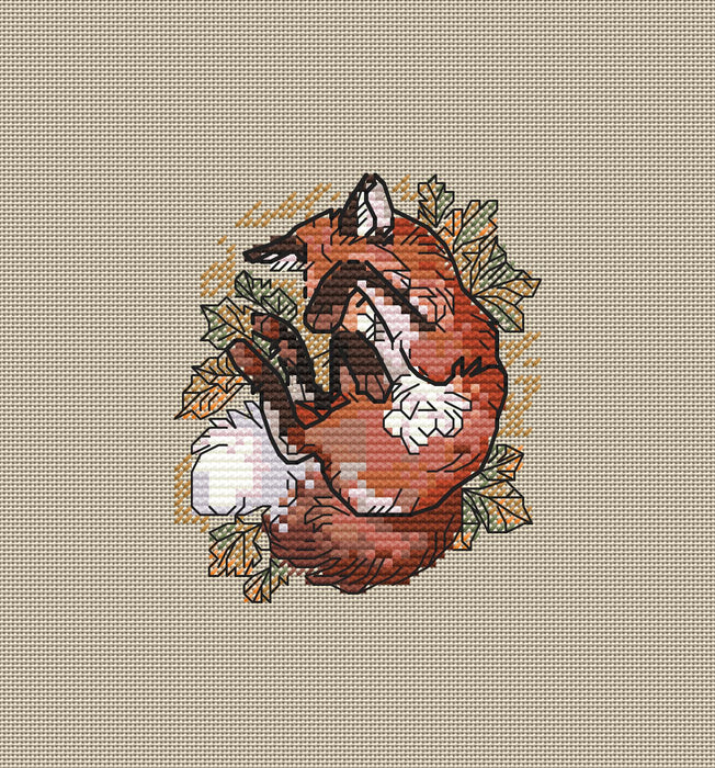 Sleeping Fox - PDF Cross Stitch Pattern