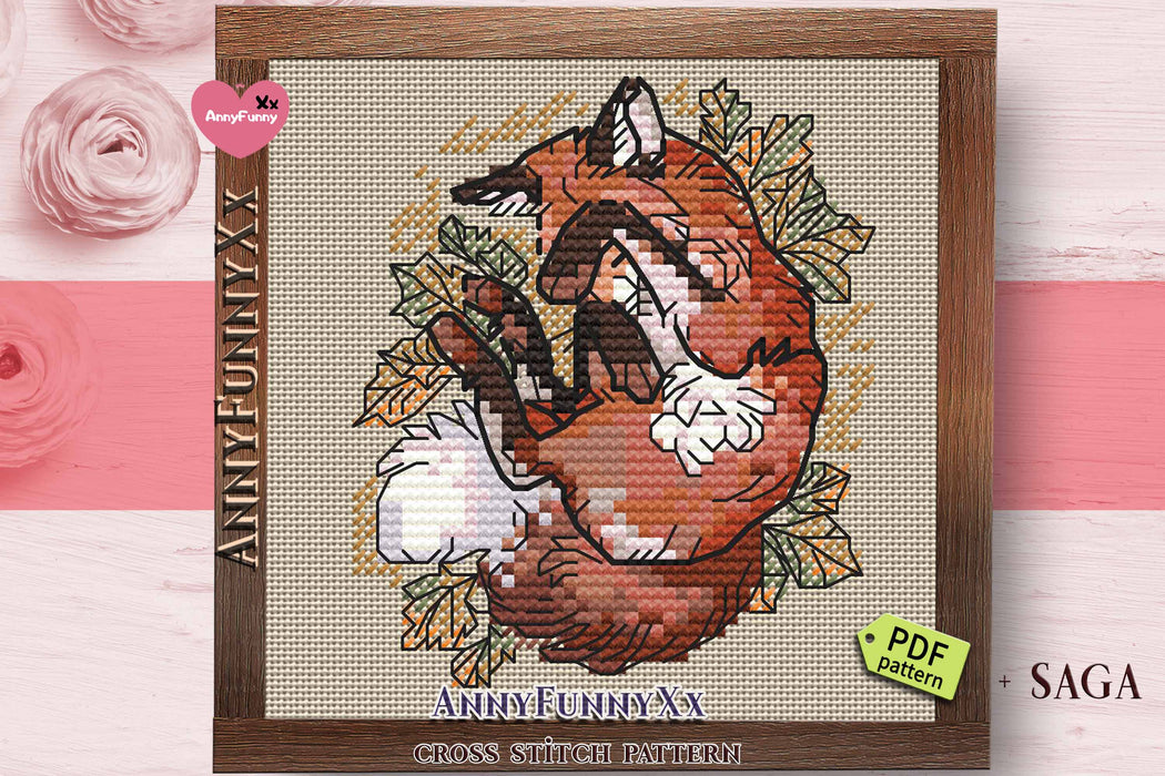 Sleeping Fox - PDF Cross Stitch Pattern