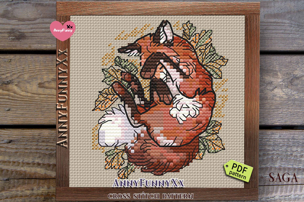 Sleeping Fox - PDF Cross Stitch Pattern