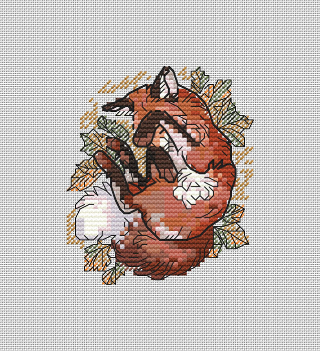 Sleeping Fox - PDF Cross Stitch Pattern