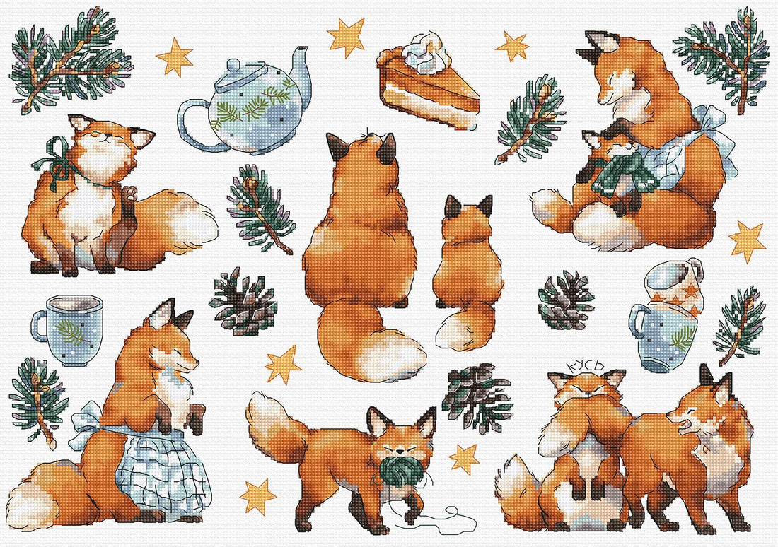Foxy New Year L8802 Counted Cross Stitch Kit – Wizardi