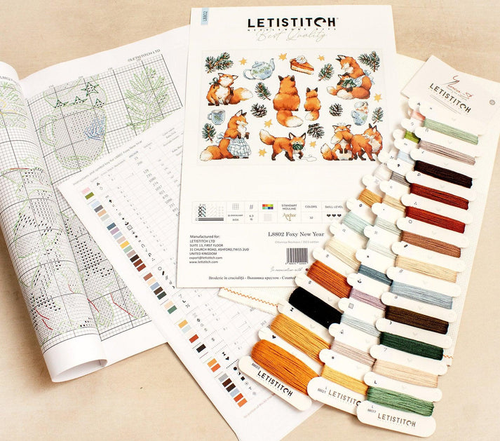 Foxy New Year L8802 Counted Cross Stitch Kit – Wizardi