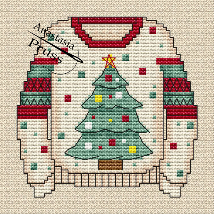 Sweater with a Christmas Tree - PDF Cross Stitch Pattern