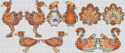 Gingerbread birds double-sided - PDF Cross Stitch Pattern - Wizardi