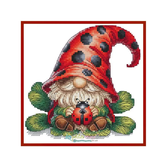 Ladybug gnome - PDF Cross Stitch Pattern