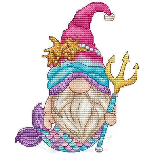 Gnome Mermaid - PDF Cross Stitch Pattern - Wizardi