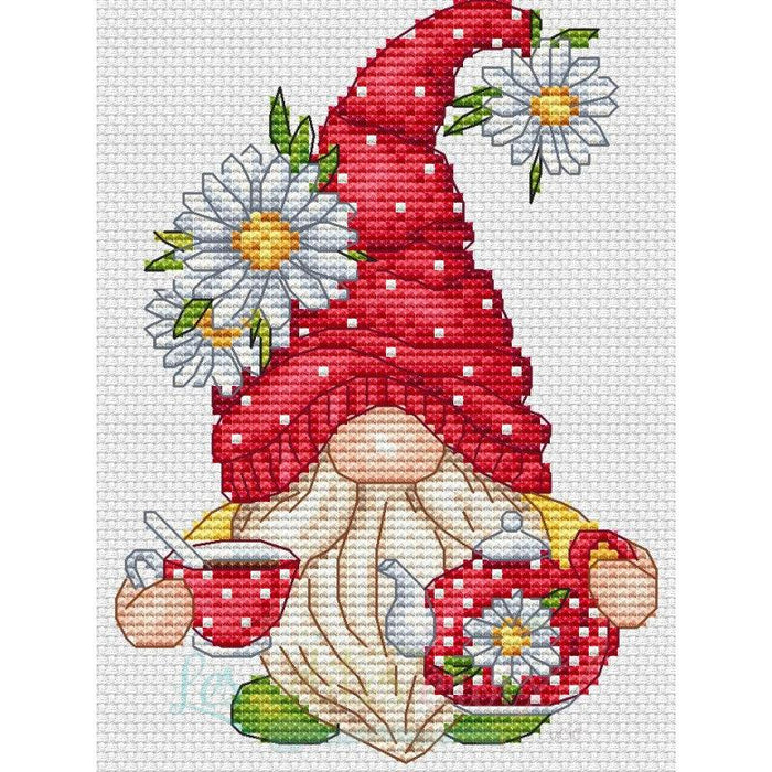 Tea Gnome - PDF Cross Stitch Pattern