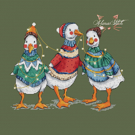 Goslings - PDF Cross Stitch Pattern - Wizardi