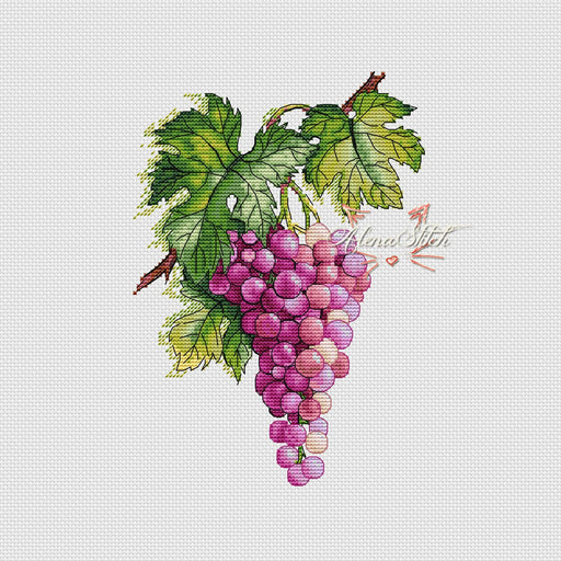 Grape "Cardinal" - PDF Cross Stitch Pattern - Wizardi