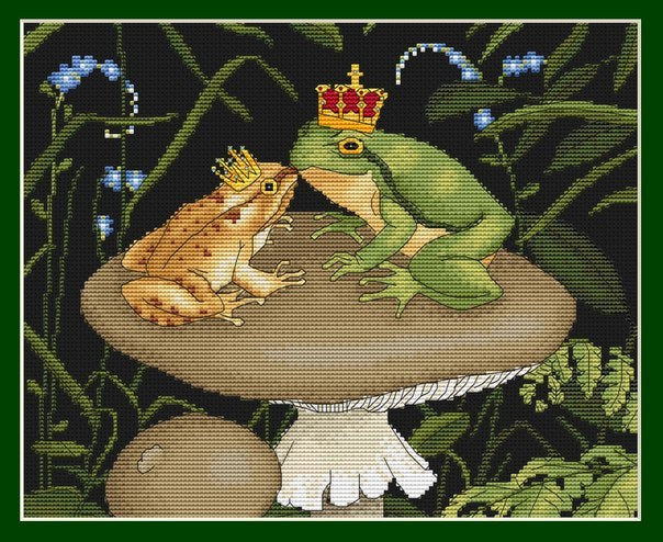 The frog princess with the king - PDF Cross Stitch Pattern
