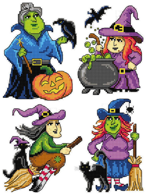 Halloween witches 160CS Counted Cross-Stitch Kit - Wizardi