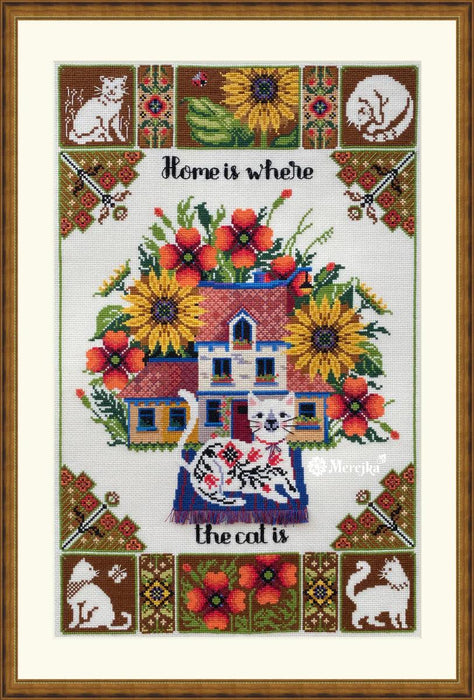Home is where the cat is K-220 Counted Cross-Stitch Kit - Wizardi
