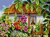 House with Mallows 2487J Needlepoint canvas for halfstitch without yarn - Wizardi