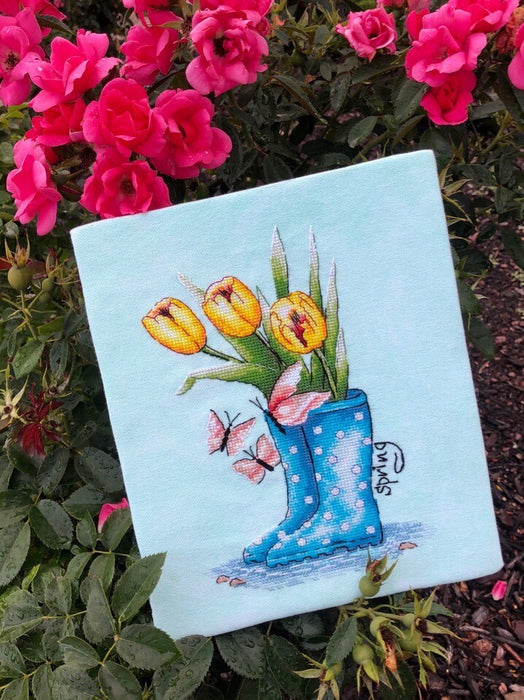 In the spring puddles - PDF Cross Stitch Pattern