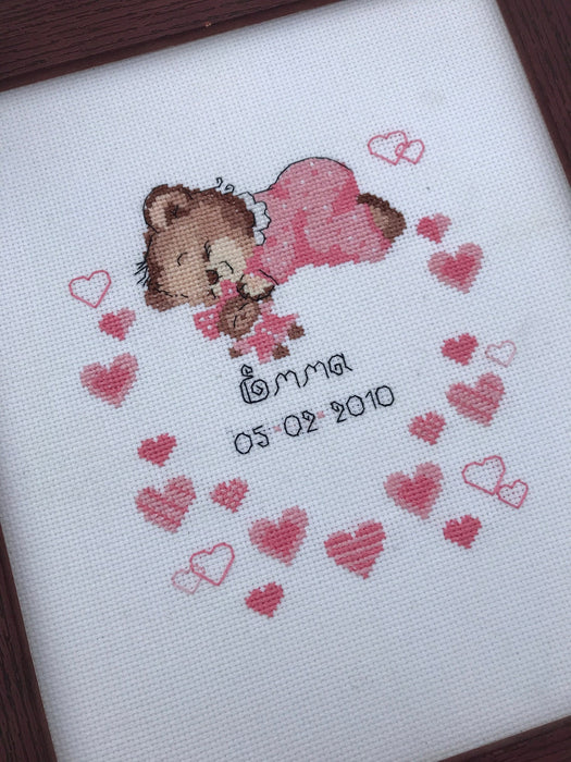 Girls Birth Announcement R1123 Counted Cross Stitch Kit