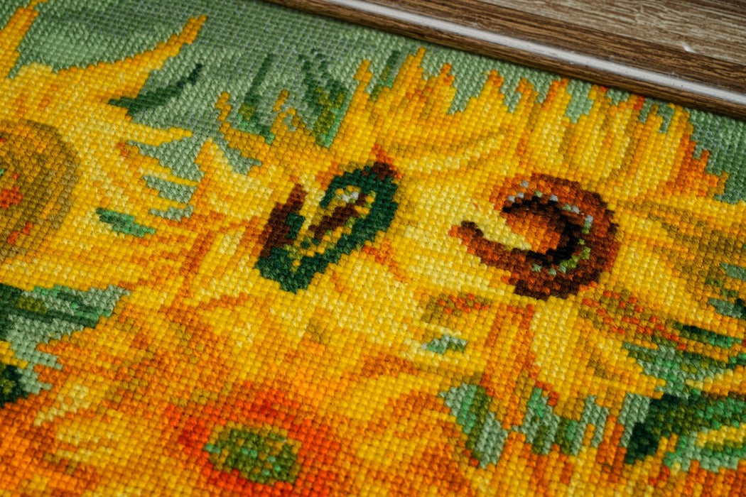 Sunflowers after V. Van Gogh's Painting R2032 Counted Cross Stitch Kit