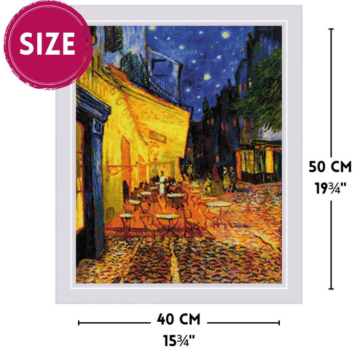 Café Terrace at Night after V. Van Gogh's Painting 2217R Counted Cross Stitch Kit - Wizardi
