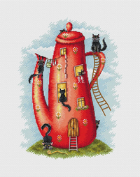 Cat House - PDF Cross Stitch Pattern