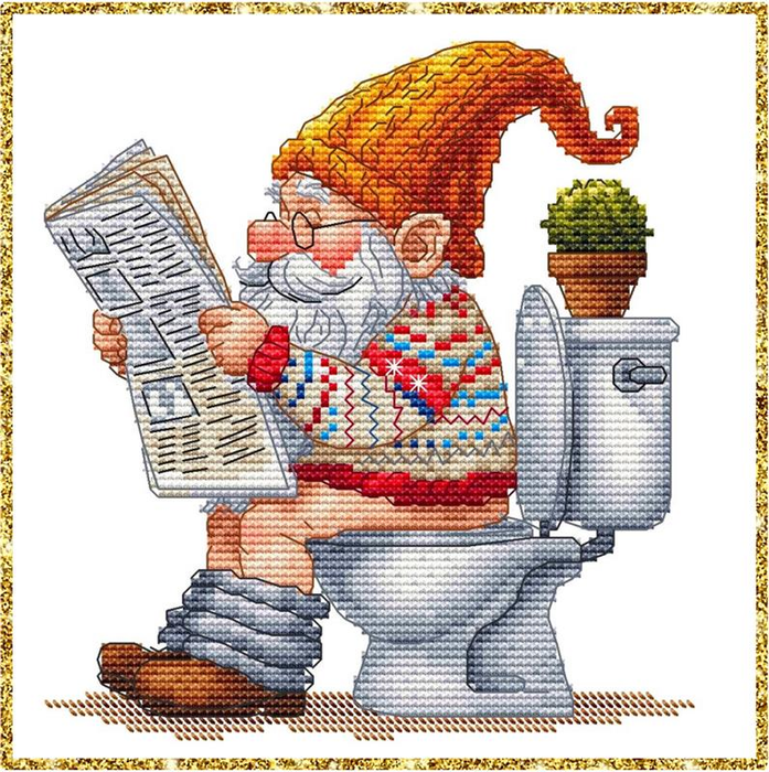 Busy Gnome - PDF Cross Stitch Pattern