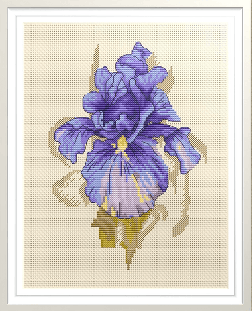 Iris - PDF Free Flower Cross Stitch Pattern - Wizardi