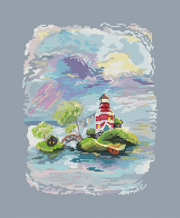 Houses on the islands. Lighthouse - PDF Cross Stitch Pattern