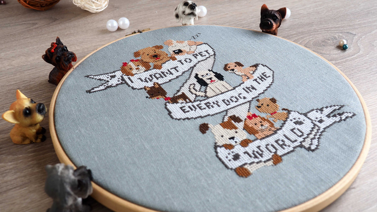 I want to pet... dog - PDF Cross Stitch Pattern