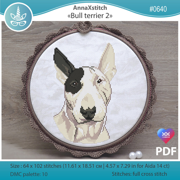 Bull terrier 2 - PDF Cross Stitch Pattern