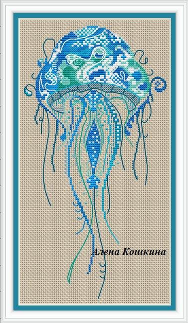 Jellyfish - PDF Cross Stitch Pattern - Wizardi