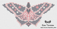Colorful Butterflies. Gray Butterfly - PDF Cross Stitch Pattern