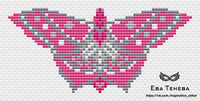 Colorful Butterflies. Pink Butterfly - PDF Cross Stitch Pattern
