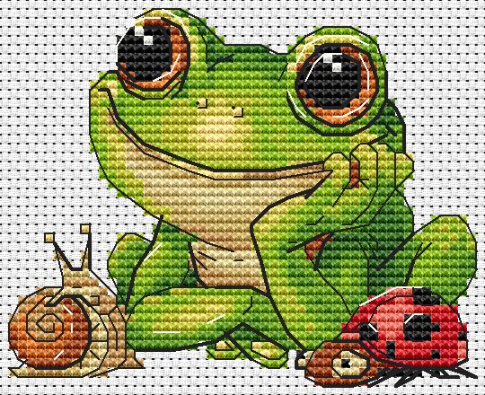 Frogs - PDF Cross Stitch Pattern