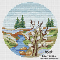 Spring in a Circle: Willow - PDF Cross Stitch Pattern