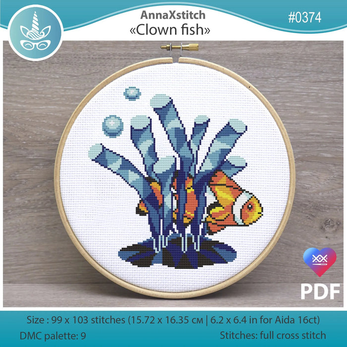 Clown fish - PDF Cross Stitch Pattern