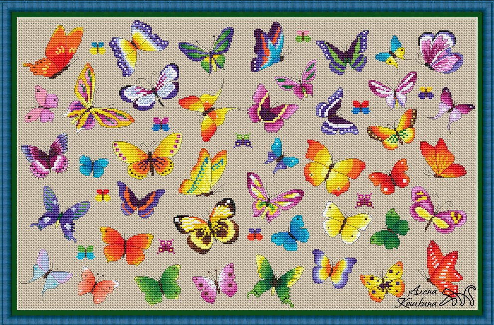 Sampler. Butterflies - PDF Cross Stitch Pattern