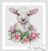 Lamb in roses - PDF Cross Stitch Pattern - Wizardi