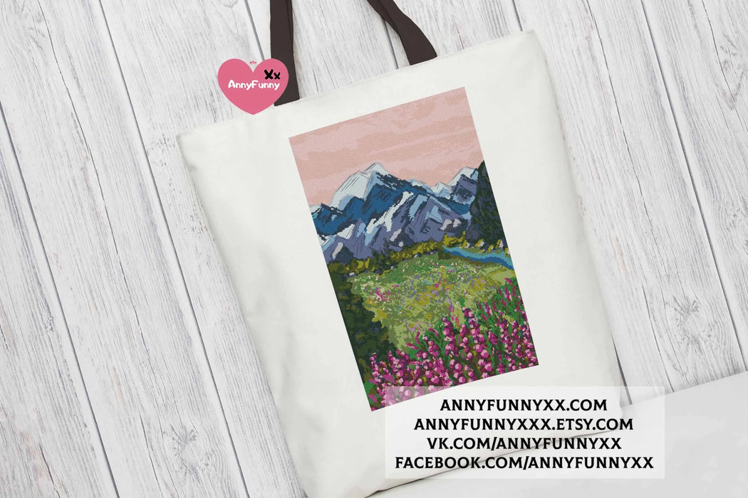 Mountain Landscape - PDF Cross Stitch Pattern