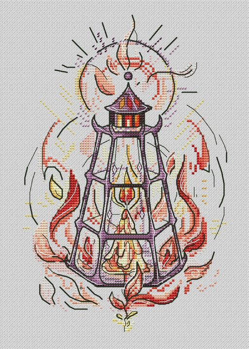 Lantern-beacon - PDF Cross Stitch Pattern - Wizardi