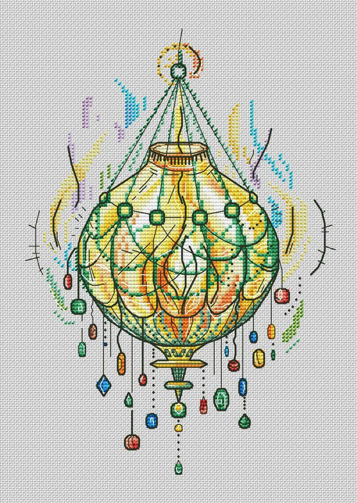 Lantern-globe - PDF Cross Stitch Pattern - Wizardi