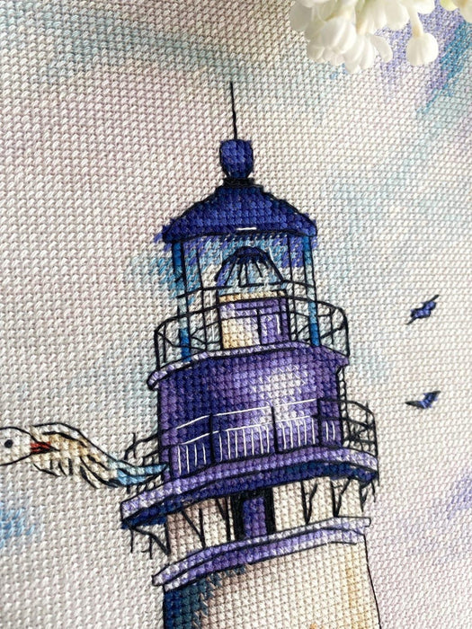 Lavender lighthouse - PDF Cross Stitch Pattern - Wizardi