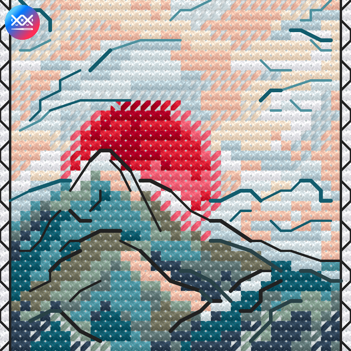 Stamp. Mountains - PDF Cross Stitch Pattern