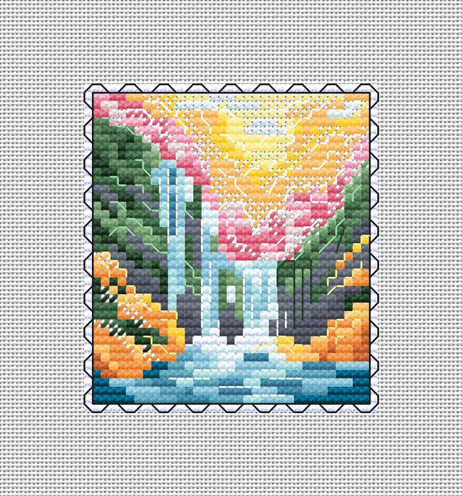 Enchanting Cascade - PDF Cross Stitch Pattern