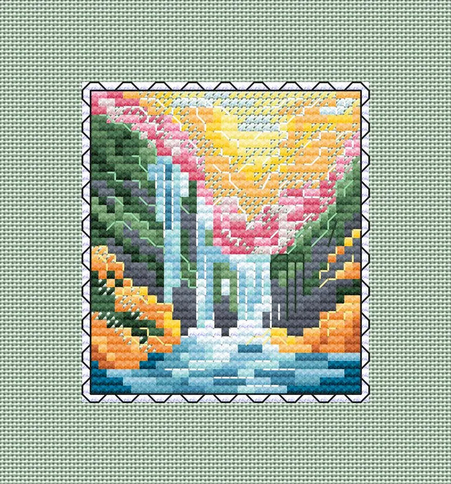 Enchanting Cascade - PDF Cross Stitch Pattern