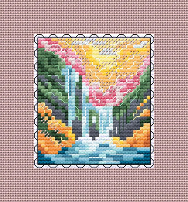 Enchanting Cascade - PDF Cross Stitch Pattern