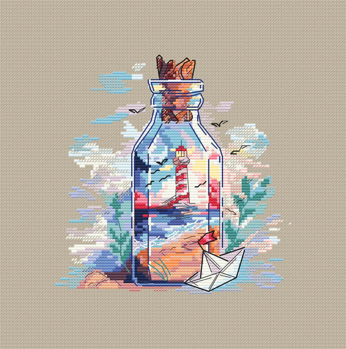 Message in a Bottle - PDF Cross Stitch Pattern