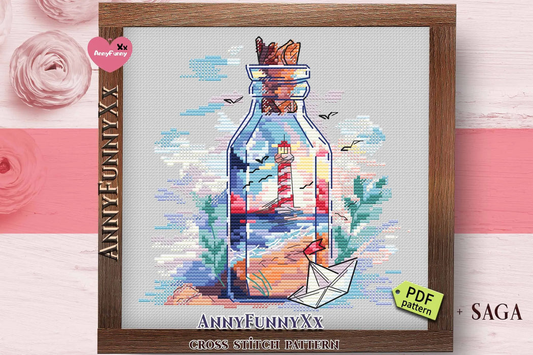 Message in a Bottle - PDF Cross Stitch Pattern