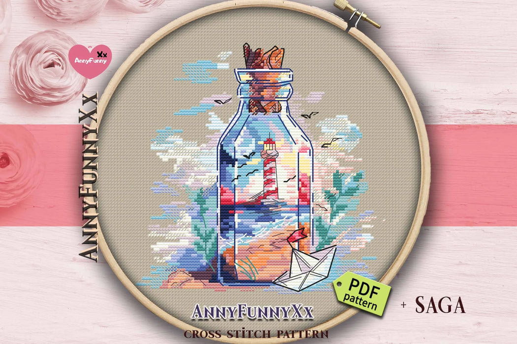 Message in a Bottle - PDF Cross Stitch Pattern