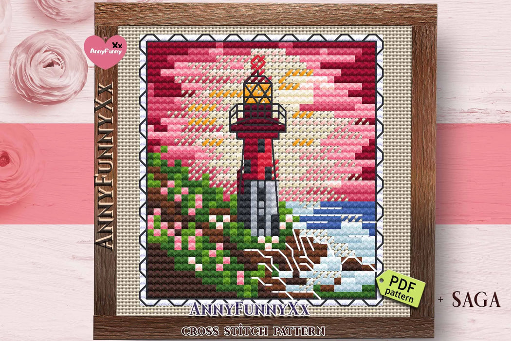 Rosy Glow - PDF Cross Stitch Pattern