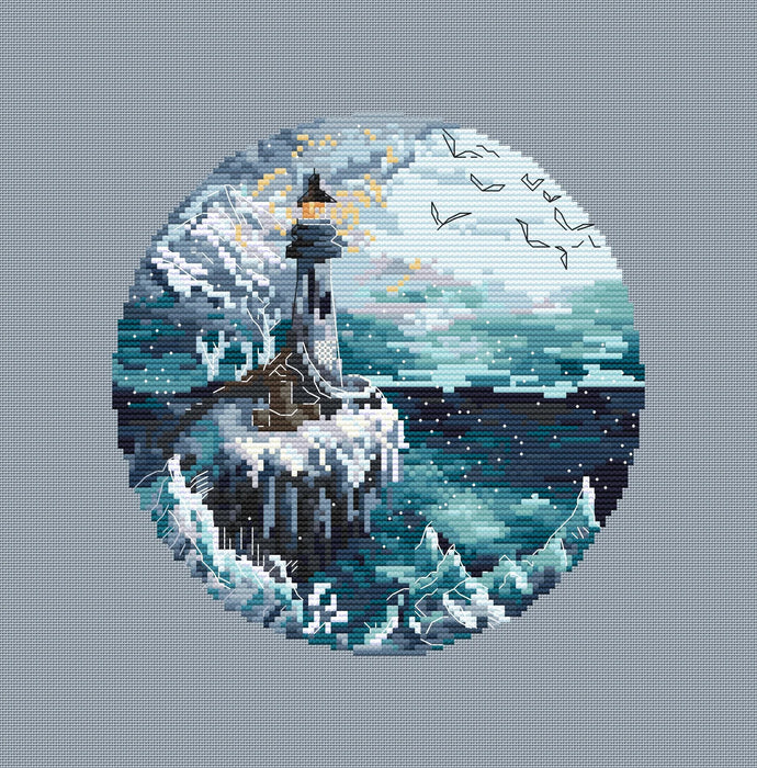 Ice Lighthouses. Guiding Light - PDF Cross Stitch Pattern