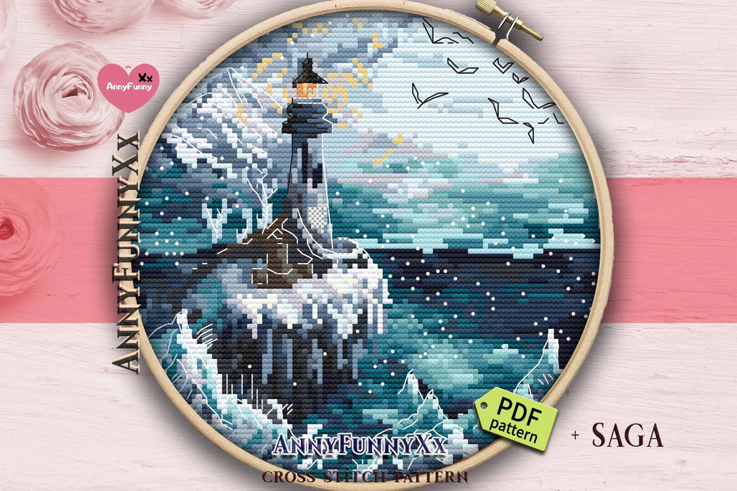 Ice Lighthouses. Guiding Light - PDF Cross Stitch Pattern